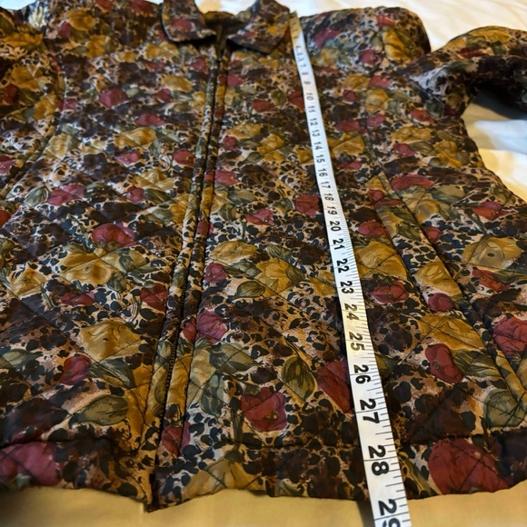 Quilted Zip Floral Print Long Sleeve Pockets Fully lined Women’s Jacket Sz M - Picture 6 of 9